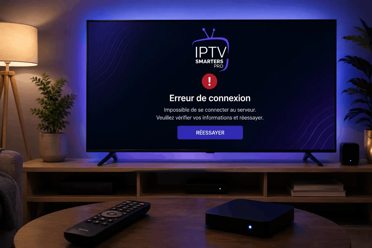 IPTV Smarters Pro erreur de connexion sur Smart TV en 2026
