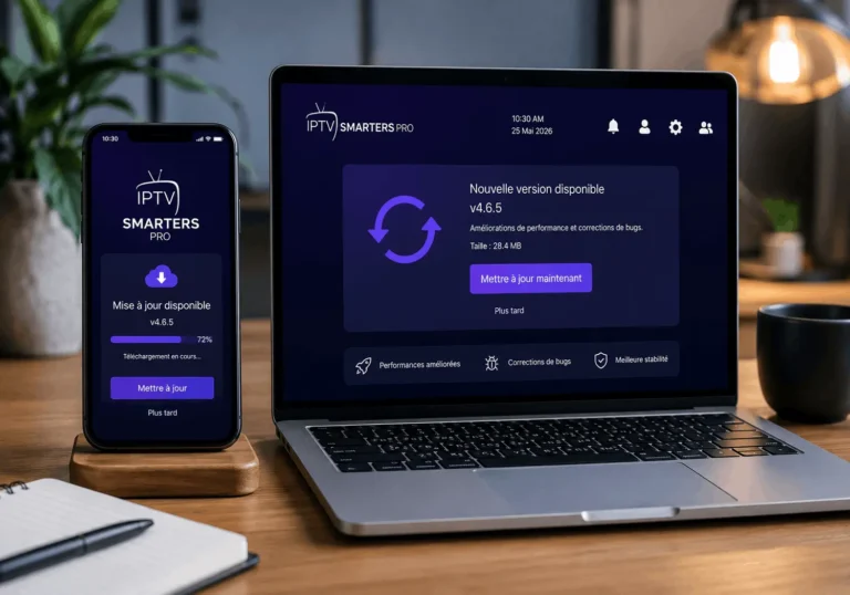 Mise à jour IPTV Smarters Pro sur smartphone et ordinateur portable
